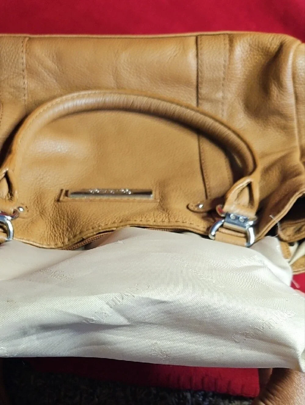 Calvin Klein Caramel Tan Leather Shoulder Bag